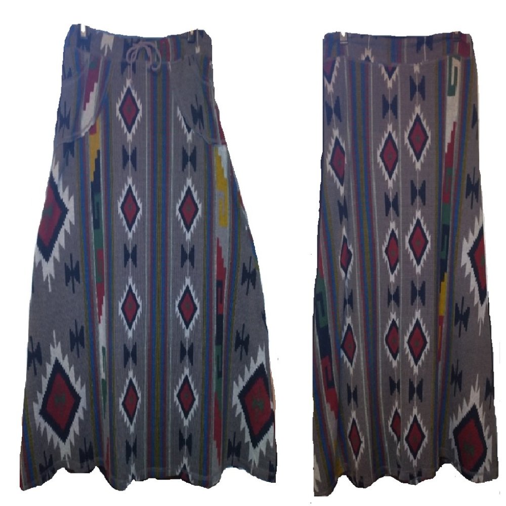 Women's Aztec Tribal Boho Maxi Skirt Sz XL compared to Anthropologie - Picture 3 of 5